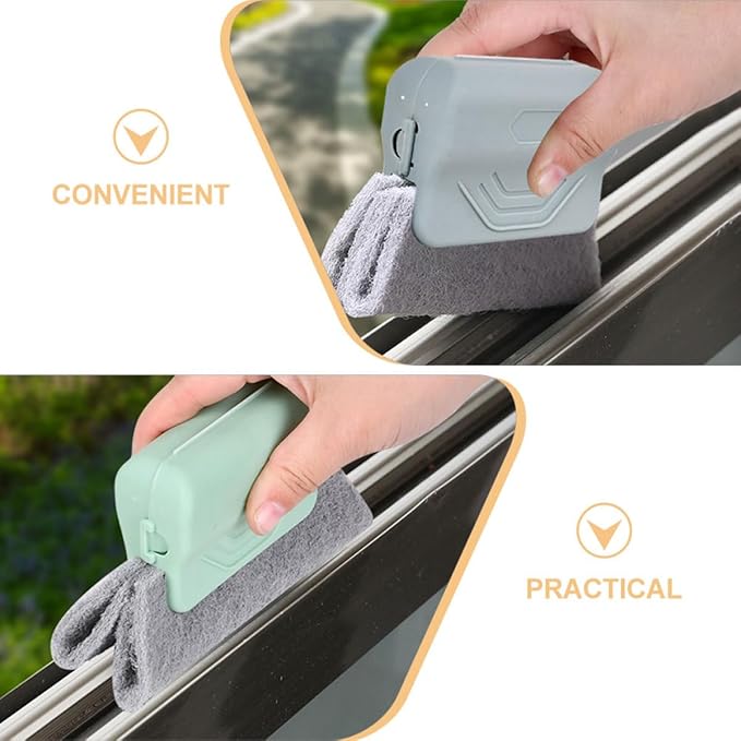 3pcs Window Groove Cleaning Brush Set, Crevice and Grout Cleaner Brushes for Household Use, Handheld Narrow Gap Scrub Tools for Sliding Door Tracks, Kitchen and Bathroom Cleaning