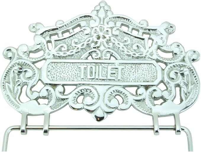 Renovators Supply Toilet Paper Holder - Antique Wall Mount Toilet Paper Holder - Sanitary Paper Holder - Vintage Bathroom Decor - Colonial Tissue Holder - Silver, Princess Crown, Pack of 1