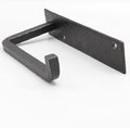 Wrought Iron Toilet Paper Holder – Rustic Wall-Mount Tissue Holder for Bathroom – Vintage Farmhouse Style - 6.6 x 3.2 Inches (Black)