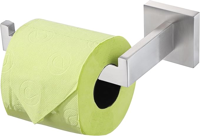 LANC Bathroom Toilet Paper Holder, Brushed Nickel Toilet Paper Roll Holder Wall Mounted for Bathroom Washroom, Toilet Tissue Roll Holder TP Dispenser Hangers Stainless Steel Left, A8807BN-LF