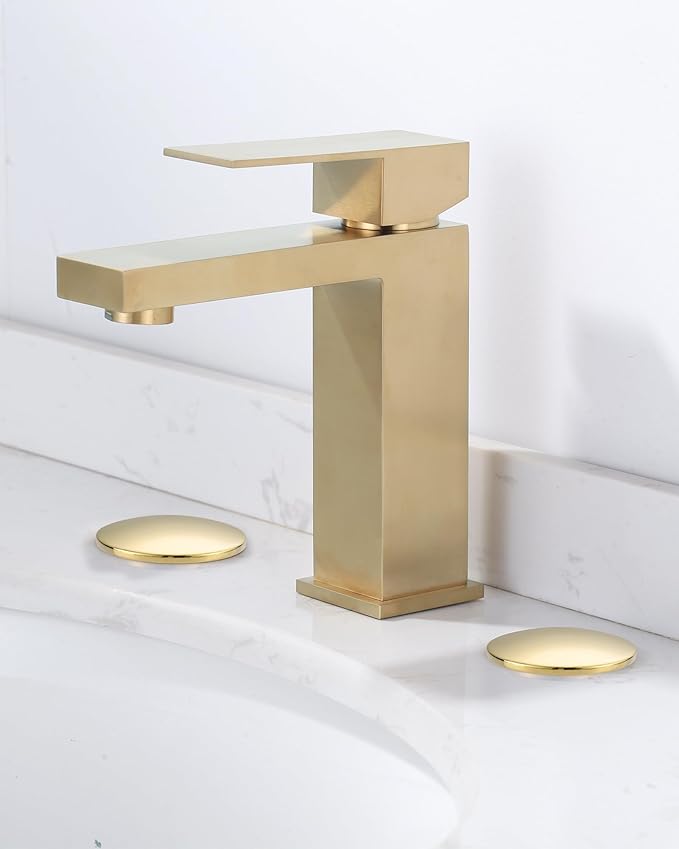 ALEASHA Kitchen Sink Hole Cover, Faucet Hole Cover for Kitchen Sink, Tap Hole Plate Stopper Cover Blanking Brass Metal Plug, Polished Brass