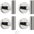 NearMoon Bath Towel Hooks- SUS 304 Stainless Steel Robe Hook Holder, Heavy Duty Coat Hook for Bathroom Livingroom Hotel Kitchen Garage, Wall Mounted (Chrome Finish, 4 Pack)