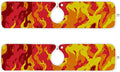2 PCS Kitchen Sink Splash Guard 23.6 Inch Faucet Mat for Kitchen Sink Bathroom Sink Faucet Absorbing Drip Drain Mat Pad Microfiber Soft Washable Red and Yellow Flame