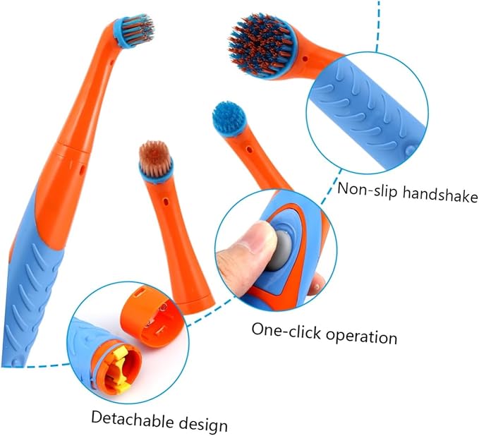 Unomor Electric Cleaning Brush Kitchen Bathroom Dish Scrubber Plastic Scrubbers Easy to Clean