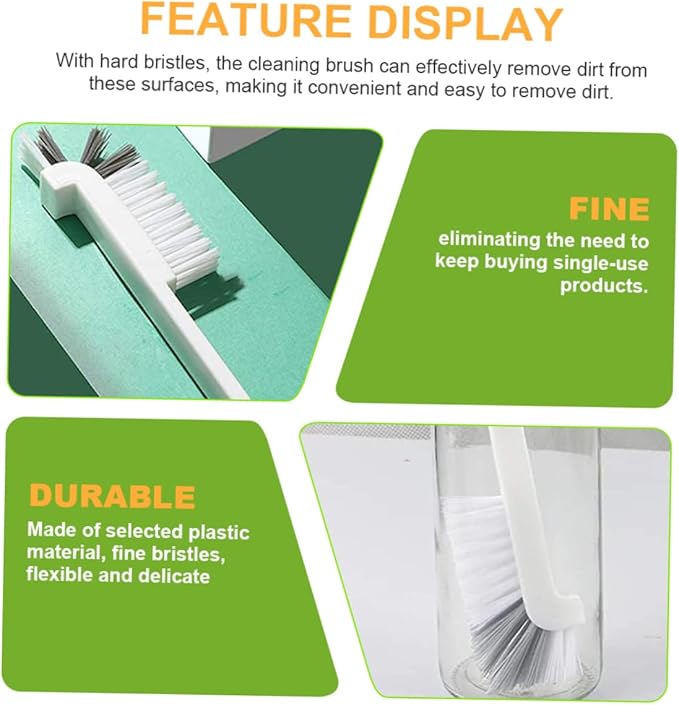 4pcs Deep Cleaning Brush with Double Head for Sink and Tile Grout Hard Bristle Corner Scrubber with Extended Handle for Thorough Household Cleaning