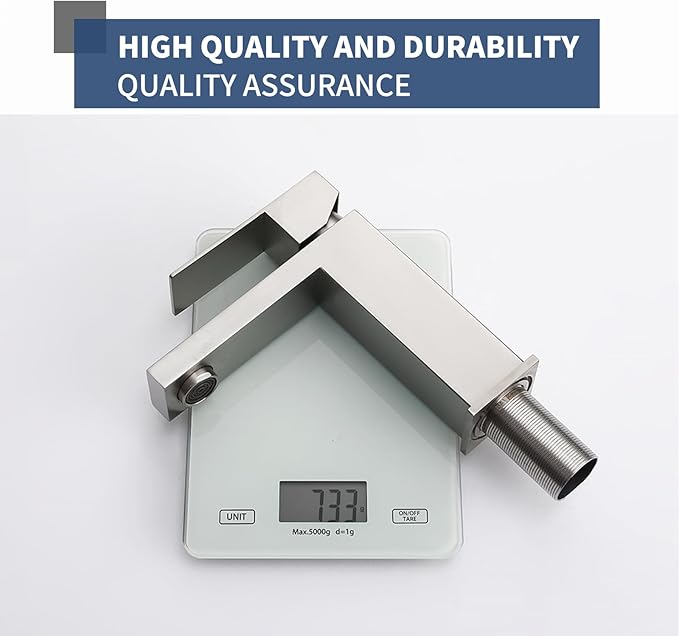 Brushed Nickel Bathroom Sink Faucets One Hole Sink Faucet Single Handle 1 Hole Vanity SUS304 Stainless Steel Faucet for Bathroom Sink Bathroom Faucets, SF3-BN