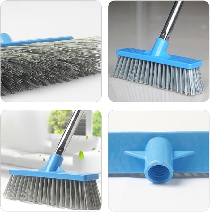 Long Handle Floor Scrubbing Brush with Stiff Bristles, Bathroom Tile Grout Cleaning Brush for Indoor and Outdoor Use, Heavy Duty Shower and Patio Scrubber