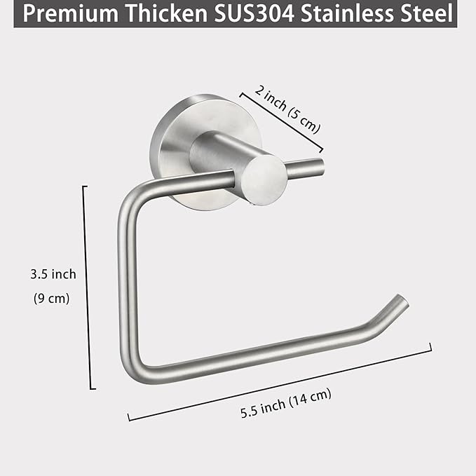 Toilet Paper Holder, Premium 304 Stainless Steel Paper Towel Holder, Toilet Paper Roll Dispenser Bathroom 5.5" TP Holder for Kitchen Washroom (Brushed Nickel)