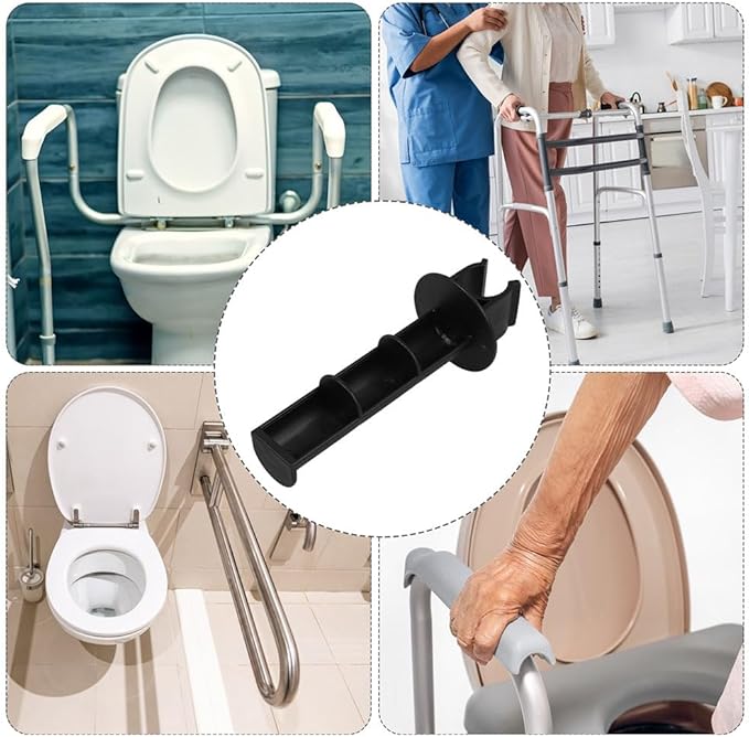 Hemoton Toilet Paper Holder Clip on for Bedside Commode Chair Portable Tissue Holder with Easy Installation Replacement Rod for Seniors Nursing Patients and Wheelchair Accessories