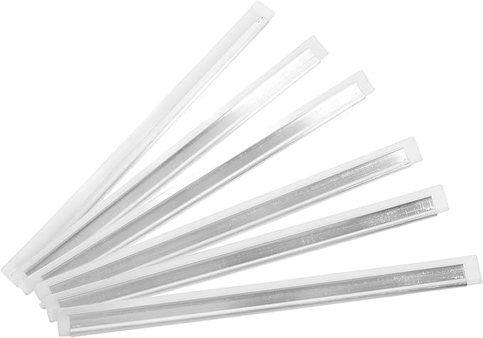 Kichvoe 6pcs Silicone Squeegee Replacement Blades for Shower Doors, 29x2cm Aluminum Alloy Frame with Soft Rubber Strip, Glass Scraper for Bathroom and Window Cleaning