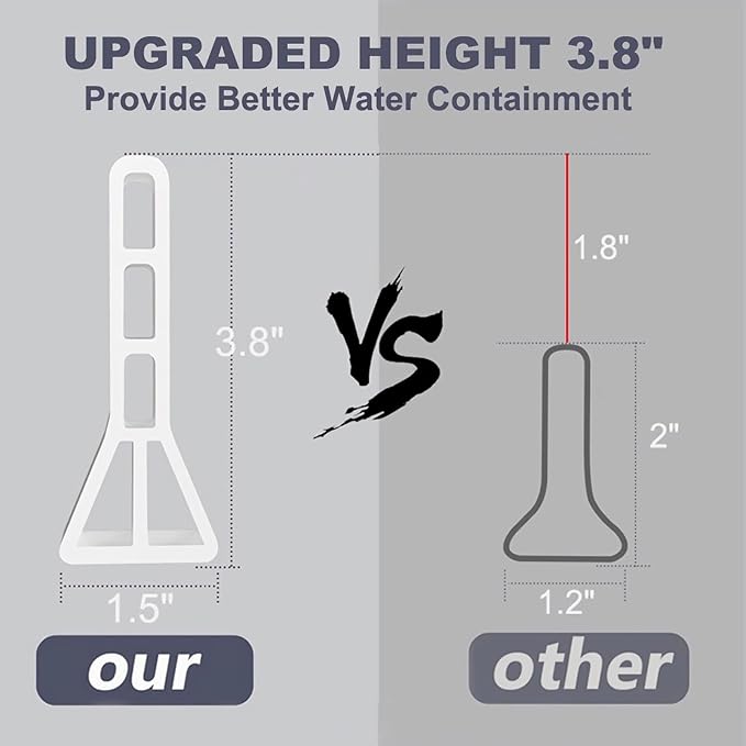 3.8" High Shower Dam 39" Collapsible Shower Water Stopper, Shower Threshold Water Splash Guard, Guard for Walk in Shower, Water Guard Stopper for Floor, Shower Door Water Blocker