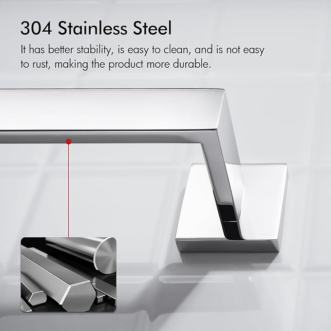 BANOLUX Towel Rack, 32-Inch Single Towel Bars for Bathroom, Towel Racks for Bathroom Wall Mounted SUS304 Stainless Steel Hand Towel Holder Organize Heavy Duty, Chrome Towel Bar