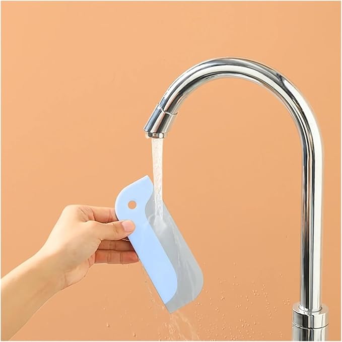 Window Squeegee Soft Silicone Glass Wiper Scraper Bathroom Glass Cleaning Tools for Kitchen for Shower Glass(R)