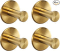 Bath Towel Hooks, 4 Pack Self Adhesive Coat Hooks, Sturdy No Drilling Robe Hook, SUS 304 Stainless Steel Heavy Duty Clothes Hanger, Wall Hooks for Bathroom Bedroom Kitchen (2 in, ‎Gold)