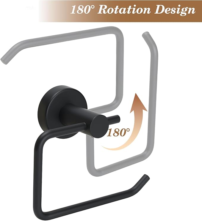 Black Toilet Paper Holder Wall Mounted Tissue Roll Holder Stainless Steel Paper Towel Holder for Bathroom, Kitchen, RV, Laundry Room