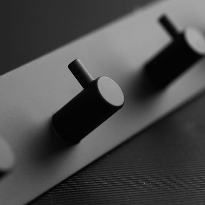 Self Adhesive Towel Hooks for Bathrooms Black Stick on Wall Hooks Bath Adhesive Towel Hanger Peel and Stick Matte Black Shower Hooks for Wall Adhesive Coat Hook for Wall Mount 3 Hooks