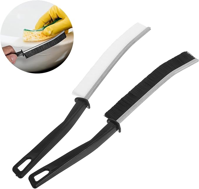 4Pcs Crevice Cleaning Brush Set with Hard Bristles, Multifunctional Narrow Gap Scrub Brush for Bathroom Tiles, Cooking Area Edges, and Floor Grout Cleaning Tools for Home Use