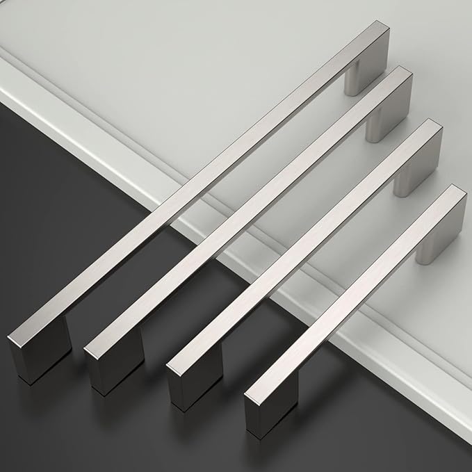 Amerdeco 15 Pack Brushed Satin Nickel Cabinet Pulls 7.5 Inch(192MM) Hole Centers Kitchen Cabinet Handles Cabinet Hardware Kitchen Handles for Cabinets Cupboard Handles Drawer Pulls ZH0060