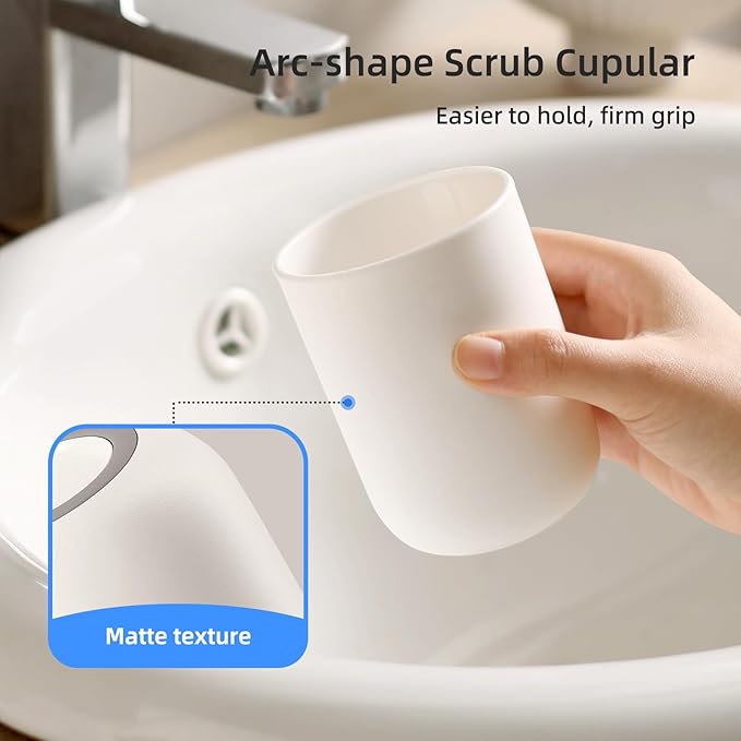 Toothbrush Cup 10.5oz Reusable Unbreakable Bathroom Tumbler 1 PCS, Easy to Clean Plastic Bathroom Cup Toothbrush Holder for Bathroom Counter Organizer