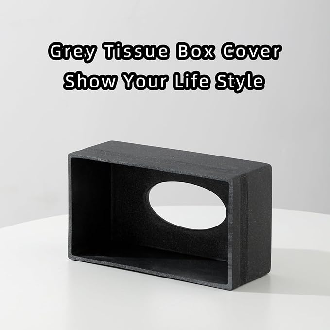 Tissue Box Cover Rectangle, Resin Facial Tissues Holder Covers RectangularToilet Paper Holder Case Dispenser Home Decorative for Bathroom Kitchen Bedroom Living Room Office (Black)