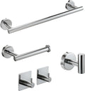 Chromed Bathroom Hardware Set, 5 Pieces Bathroom Accessories Set,SUS304 Stainless Steel 16 Inch Bath Towel Bar Set Wall Mounted,Robe Towel Hooks, Toilet Paper Holder,Towel Racks for Bathroom SP-60008