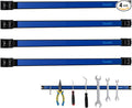 18" Magnetic Tool Holder Strip, 4 Pieces Blue Metal Tool Organizer Rack with Stainless Steel Surface, Magnet Bar for Garage Workshop, Easy To Install with Mounting Screws