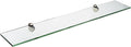 Spancraft Glass P-6x30-Brushed Steel Peacock Glass Shelf, Brushed Steel, 6" x 30"