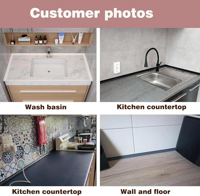 Water Dam Silicone Waterproof Barrier Bathroom and Kitchen Water Strip Coving Edging Strip（Grey-2.2m）