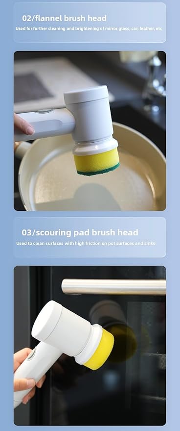 Electric Cleaning Brush Set with 360° Rotation, Electric Spin Scrubber，with 10 Replaceable Heads, Cleaning Brush for Bathroom/Sink/Window/Kitchen/Tub/Tile
