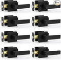 Estmoon 8 Pack Passage Door Handles Matte Black Door Levers, Interior Door Knobs Square Heavy Duty Non-Locking Handlesets Hall Closet Handles