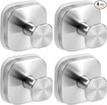 Suction Cup Hooks for Shower, No-Drill Towel Hooks for Bathrooms, Kitchen, Glass Door, Mirror, Tile, Shower Suction Hooks for Hanging Towels, Robe, Loofah, Christmas Wreath (Brushed Nickel, 4 Pack)