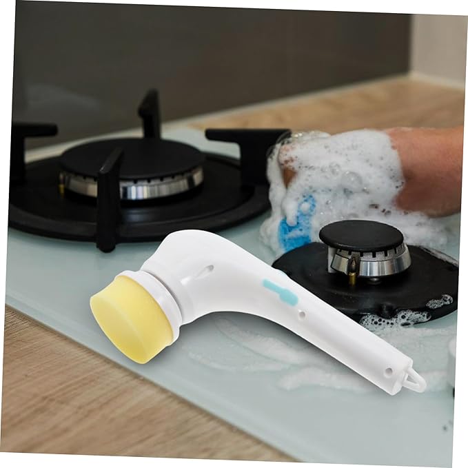 PRETYZOOM Versatile Cleaning Brushes Electric Scrubber Interchangeable Heads for Bathroom Kitchen Shower