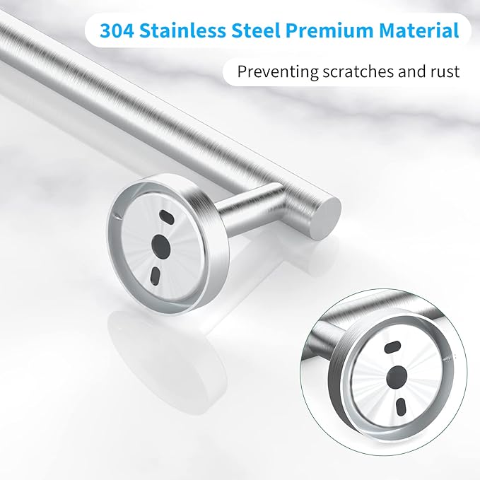 Cilee 2 Pieces Brushed Nickel Bathroom Towel Bar, 24 Inch Double Towel Racks,Bathroom Towel Holder Towel Hanger for Bathroom Stainless Steel Wall Mount