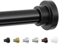 Shower Curtain Rod, 1" Diameter Heavy Duty Tension Shower Rod, Non Slip Adjustable 28-46 inch No Drilling Shower Curtain Rods Spring Tension For Bathroom, Shower Stall, No Rust, Black
