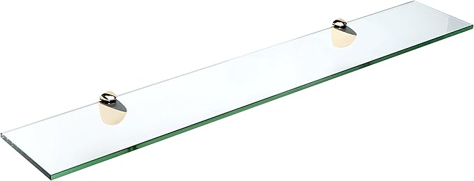 Spancraft Glass P-4.75x36-Brass Peacock Glass Shelf, Brass, 4.75" x 36"