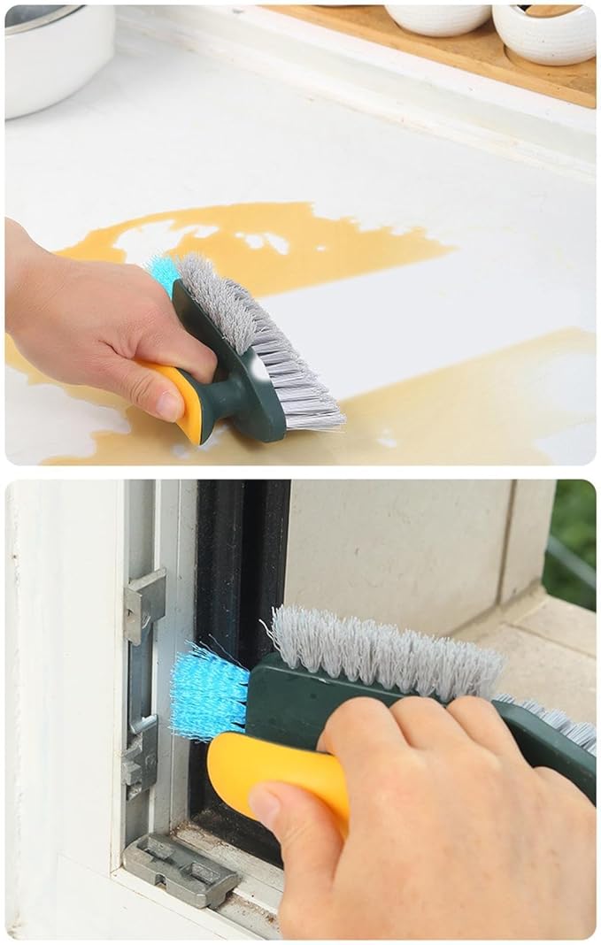 Crevice Cleaning Tool | Narrow Scrubber | with Handle Small Cleaning Brushes for Tight Spaces,for Shower Kitchen Floor Tub Grout Household Countertop