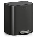 mVm Kitchen Trash Can, 5.3 Gal Trash Can with Lid, Smooth Edge Step Garbage Bin for Home Kitchen Office (Black)