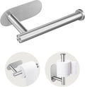 Toilet Paper Holder, Stainless Steel & No Drilling Toilet Paper Holder Wall Mount, Waterproof Self Adhesive Toilet Paper Holders for Bathroom, Kitchen, Washroom（Sliver）