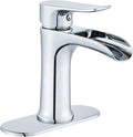 Yundoom Chrome ,Bathroom Sink Faucet,Waterfall Bathroom Faucet,Single Hole Or 3 Hole with 4 Inch Deck Plate,Farmhouse Rv Brass ,Grifo De BañO