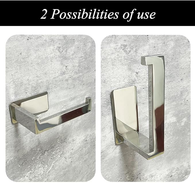 SUS 304 Stainless Steel Toilet Roll Holder Self Adhesive Suction Chrome Finish Toilet Paper Holder Rack Bathroom Accessories Paper Dispenser