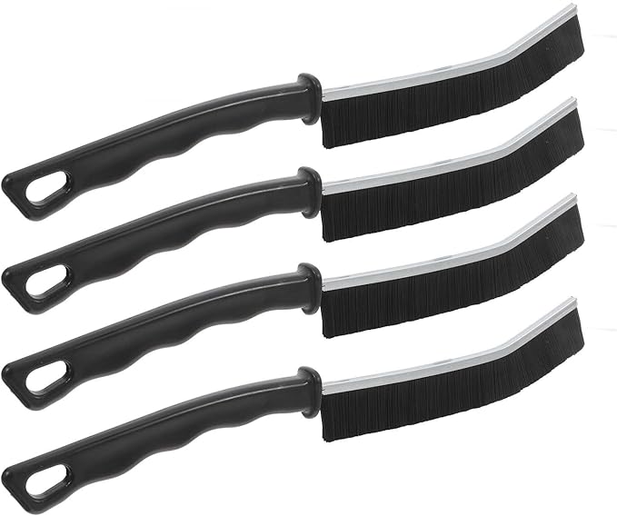 Sewroro 4pcs Grout Scrubber and Corner Cleaning Brush Set with Non-Slip Grip, Hard Bristle Multifunctional Scrub Brushes for Kitchen and Bathroom Crevice Cleaning