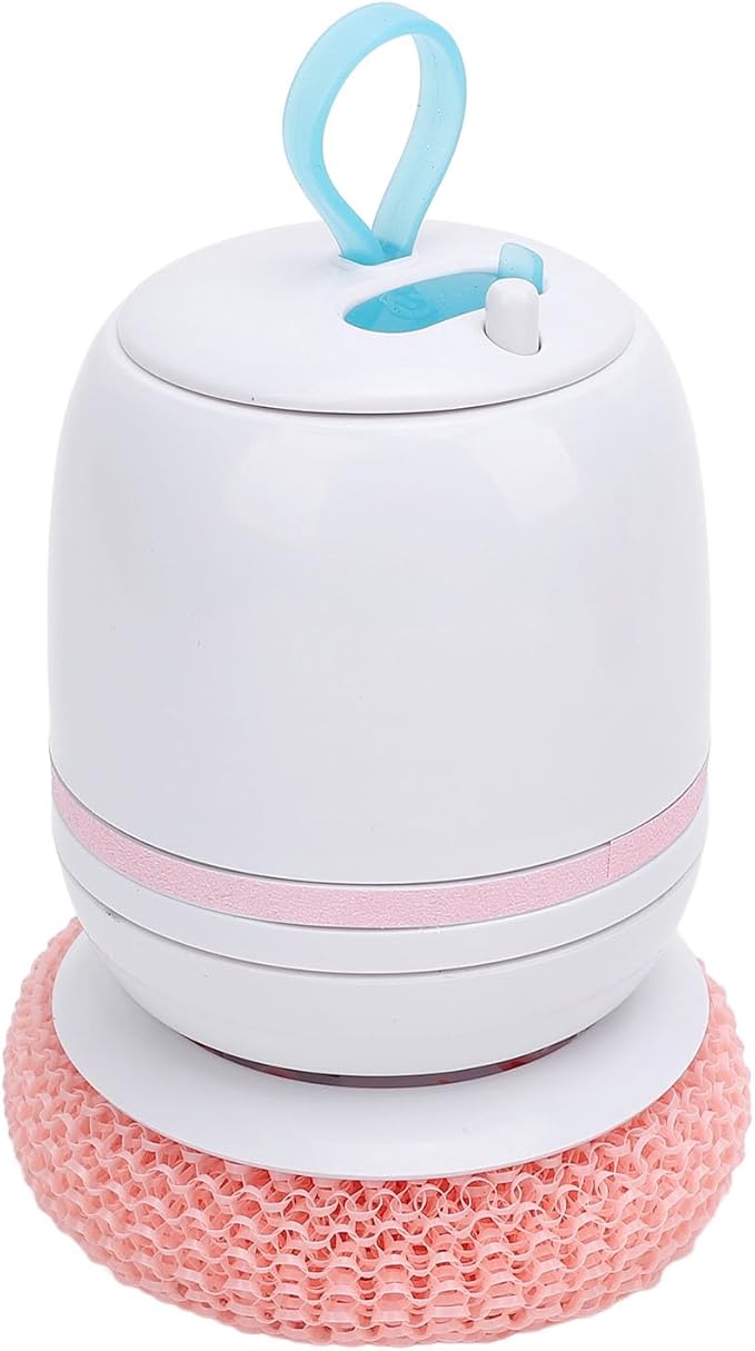 Pongnas USB Rechargeable Electric Dish Scrubber Cordless Power Brush for Effortless Kitchen Dish Washing - Blue (Pink)