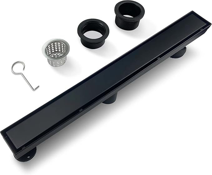 28 Inch Linear Shower Drain,Rectangle Shower Floor Drain, with Removable 2-in-1 Tile Insert Grate Cover and SUS304 Stainless Steel CUPC Certificate(28 inch)