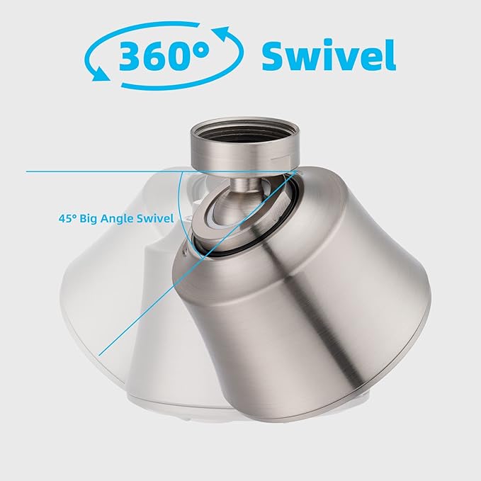 iFealClear Kitchen Sink Faucet Head, Swivel 360 Degree Faucet Sprayer Head with 4 Spray Modes, Big Angle Faucet Aerator Adapter Fits Female 55/64“ Male 15/16" for Bathroom/Kitchen/Rvs, Brushed Nickel