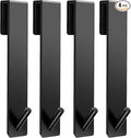 Shower Door Hooks(7.5 Inch),Extended Over Door Hooks for Bathroom Frameless Glass Shower Door,Stainless Steel Towel Hooks,Heavy Duty Rack Hooks for Robe,Towel-4 Pack-Black