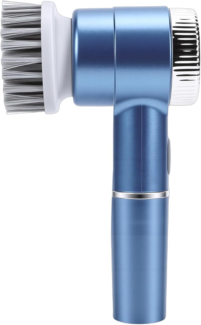 Electric Cleaning Brush with 5 Replaceable Brush Heads 3 Speed Settings IPX7 Rechargeable Rotating Scrubber for Kitchen Bathroom Tiles Glass Shower