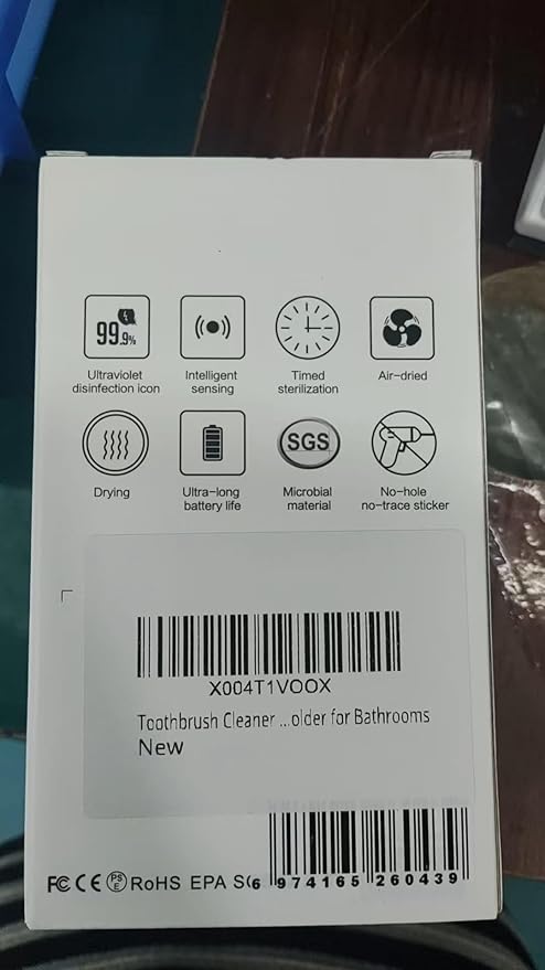 Toothbrush Cleaner & Toothbrush Holder, Cleaning and Air Drying, LED Smart Screen, Rechargeable Wall Mount Toothbrush Holder for Bathrooms