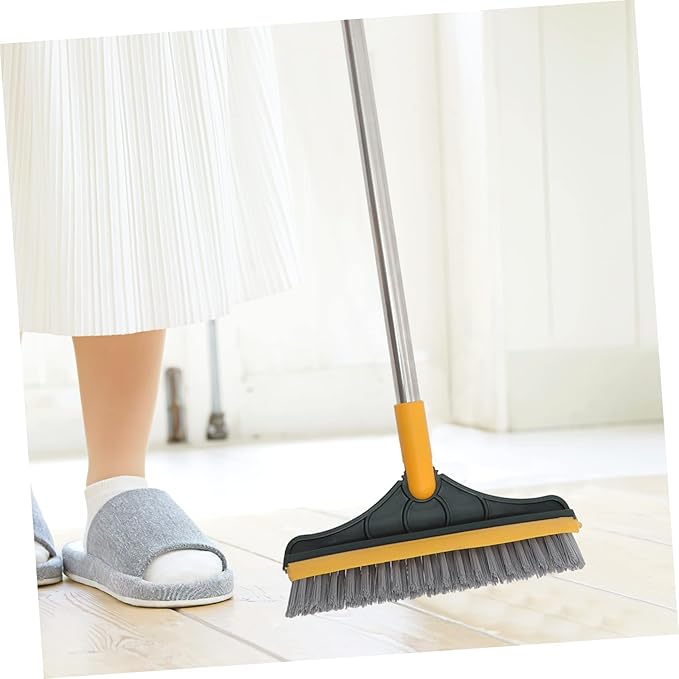 Upgraded Dual-Sided Floor Scrub Brush with Long Handle for Efficient Bathroom Kitchen and Grout Cleaning Versatile Cleaning Tool for Wet and Dry Surfaces