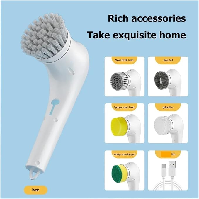 Fit for 5-in-1 Wireless Electric Cleaning Brush - Multifunctional Tool for Bathroom & Kitchen Cleaning