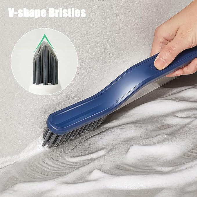 Crevice Cleaning Brush, Multifunctional Floor Seam Brush, Hard Bristle Gap Scrub Brush, V Bathroom Gap Brush Cleaner Tools for Bathroom, Kitchen, Window, Faucets, Tiles, Toilet, Grout (White)